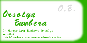 orsolya bumbera business card